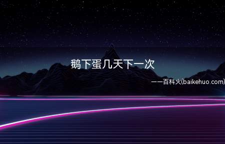 鹅下蛋几天下一次
