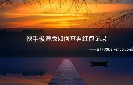 快手极速版如何查看红包记录