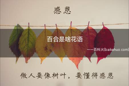百合花语是指百合具有百年好合、美好家庭、伟大的爱之含义