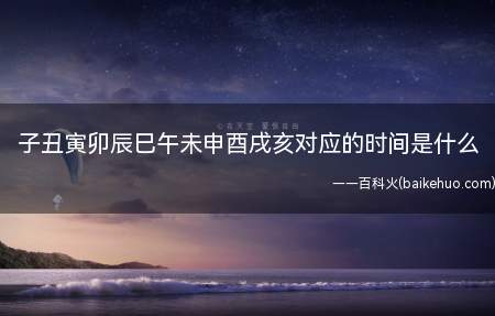 子丑寅卯辰巳午未申酉戌亥对应的时间是什么