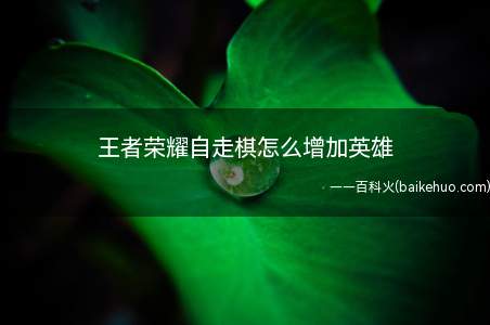 王者荣耀自走棋怎么增加英雄怎么提升自己的英雄数量