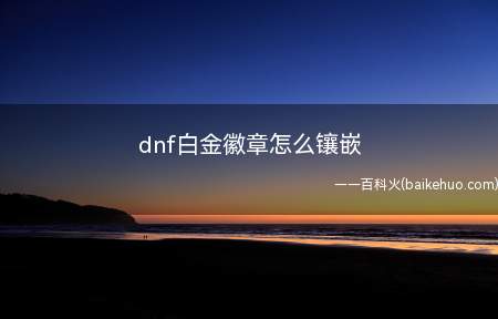 dnf白金徽章怎么镶嵌(如何把白金徽章镶嵌到对应装备里)