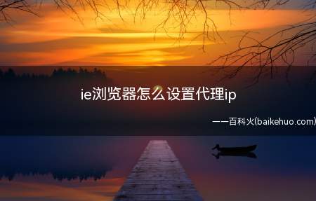 ie浏览器怎么设置代理ip