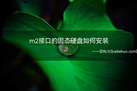 m2接口的固态硬盘如何安装