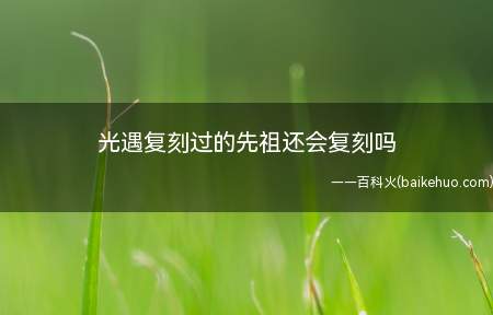 光遇复刻过的先祖还会复刻吗(在光遇手游中,复刻先祖是指的是季节先祖)