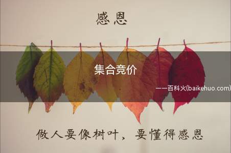 集合竞价是指一段时间内交易所接受投资者的买卖申报委托单后