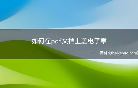 如何在pdf文档上盖电子章(安印网站上下载安印电子章软件)