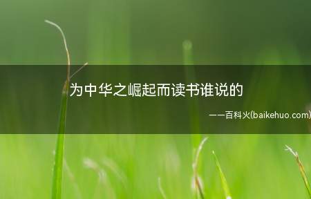 为中华之崛起而读书谁说的(“为中华之崛起而读书”)
