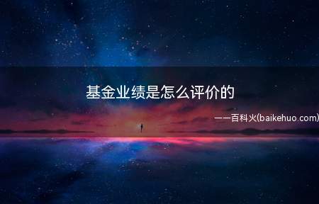 基金业绩是怎么评价的
