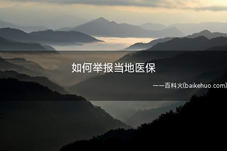 如何举报当地医保(介绍下举报当地医保的方法)