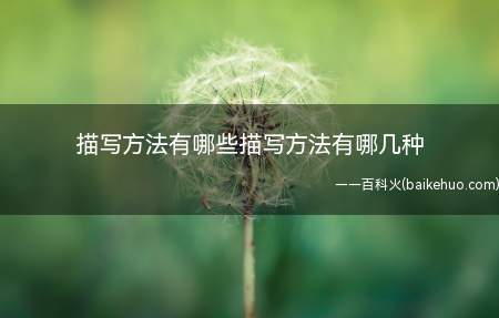 描写方法有哪些描写方法有哪几种(人物描写和环境描写的区别)