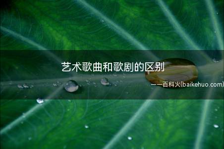 艺术歌曲和歌剧的区别(艺术歌曲是一个独立的个体)