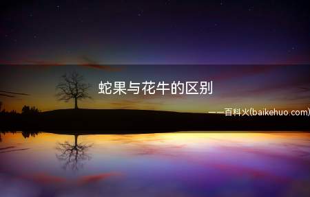 蛇果颜色相对来说比较鲜红,从边角看有明显的角度,花牛果的果皮