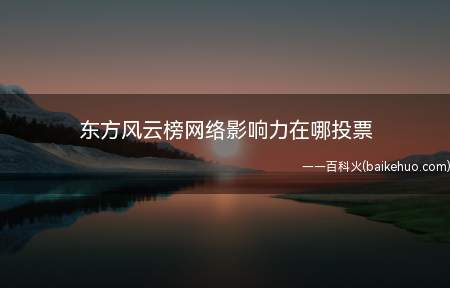 东方风云榜网络影响力在哪投票(东方风云榜)