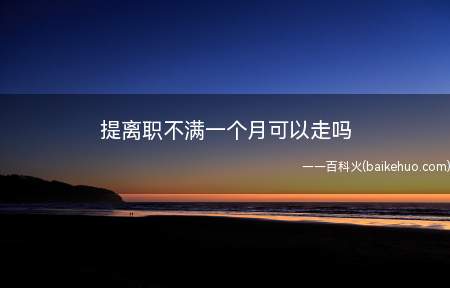 提离职不满一个月可以走吗(个人提出离职分三种情况)