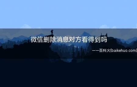 微信删除消息对方看得到吗
