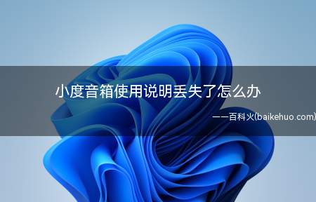 小度音箱使用说明丢失了怎么办