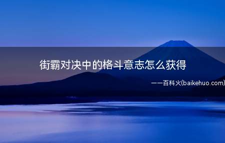街霸对决中的格斗意志怎么获得(街霸对决格斗家的格斗意志怎么获得)