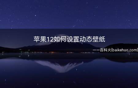 苹果12如何设置动态壁纸(ios14苹果12为例)