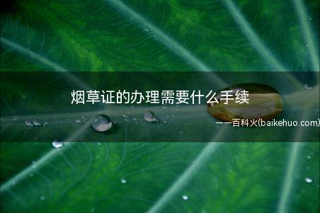 烟草证的办理需要什么手续(办证烟草证的程序是什么)