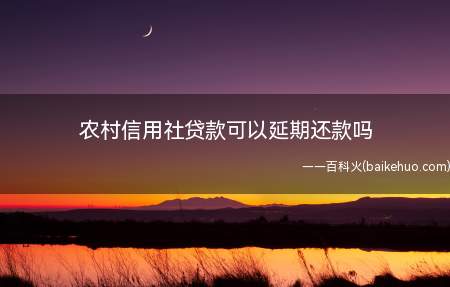 农村信用社贷款可以延期还款吗