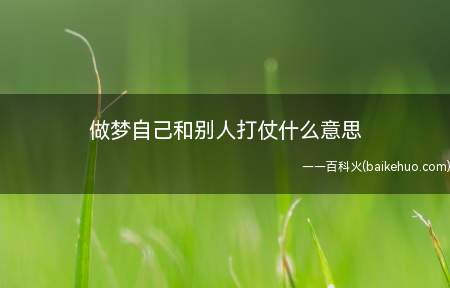 做梦自己和别人打仗什么意思(梦见打仗自己和别人打仗)