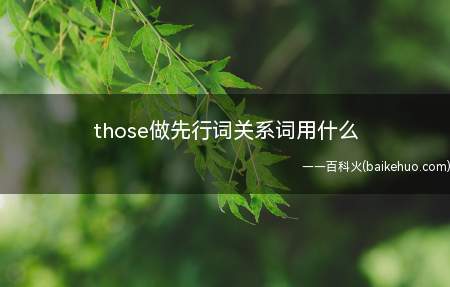 those做先行词关系词用什么(Headmiredthosewhichlookedbeaut)