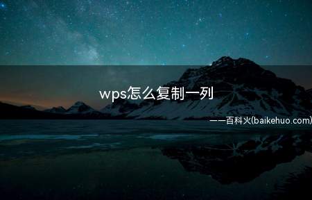 wps怎么复制一列（WPS可以选中列来复制一列,快捷键Ctrl C）