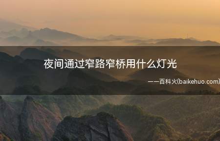 夜间通过窄路窄桥用什么灯光(通过窄路窄桥的速度是多少)