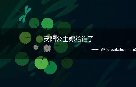安阳公主嫁给谁了(安阳公主嫁给宋国公萧锐)