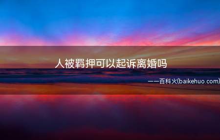 人被羁押可以起诉离婚吗