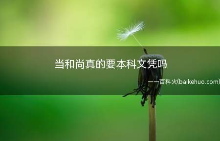 当和尚真的要本科文凭吗(初中以上即可出家条件是什么)