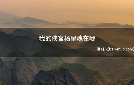 我的侠客杨星魂在哪(我的侠客杨星魂在哪在游戏中)