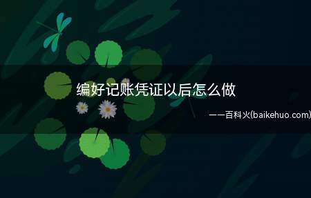 编好记账凭证以后怎么做(编好记账凭证以后在做总账和明细账)