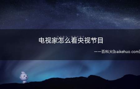 电视家怎么看央视节目