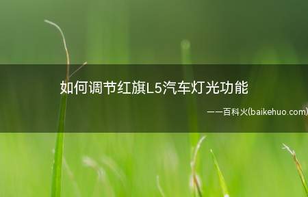 如何调节红旗L5汽车灯光功能