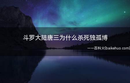 斗罗大陆唐三为什么杀死独孤博(唐三因为给独孤博解毒不小心杀死了他)