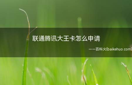联通腾讯大王卡怎么申请(腾讯大王卡和天王卡两种)
