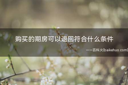 购买的期房可以退回符合什么条件