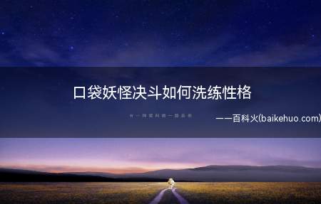 口袋妖怪决斗如何洗练性格