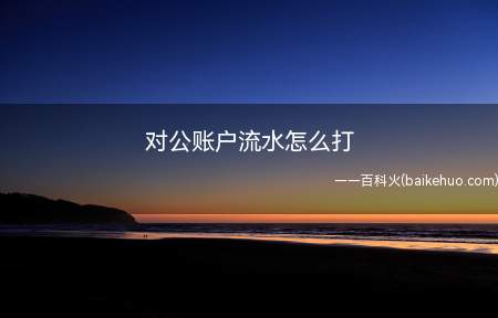 对公账户流水怎么打