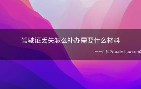 驾驶证丢失怎么补办需要什么材料(驾驶证丢失怎么办)