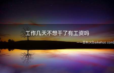 工作几天不想干了有工资吗(公司不发工资可以到当地有管辖权的劳动监察大队反映和投诉,催讨)