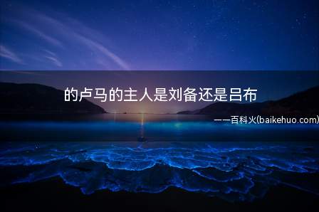的卢马的主人是刘备还是吕布(辛弃疾的《破阵子》)