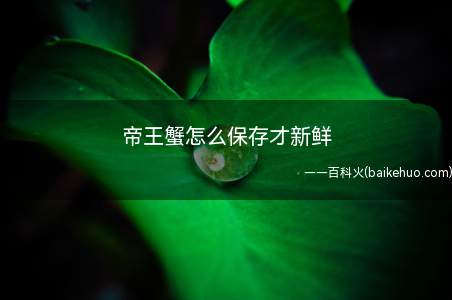 帝王蟹怎么保存才新鲜(帝王蟹该怎么保存)