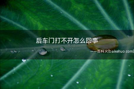 后车门打不开怎么回事(后车门打不开的原因是:锁了儿童锁,建议检查)