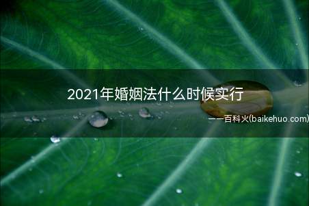2021年婚姻法什么时候实行(中华人民共和国婚姻法将于2021年1月1日废止)