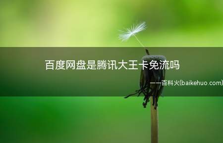 百度网盘是腾讯大王卡免流吗(百度网盘不属于腾讯软件)