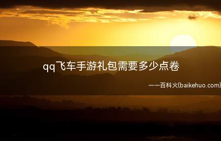 qq飞车手游礼包需要多少点卷(总价算下来需要103100点券)