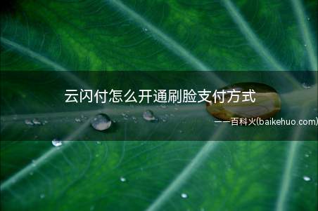 云闪付怎么开通刷脸支付方式(支付宝商家收款怎么添加店员接收通知)